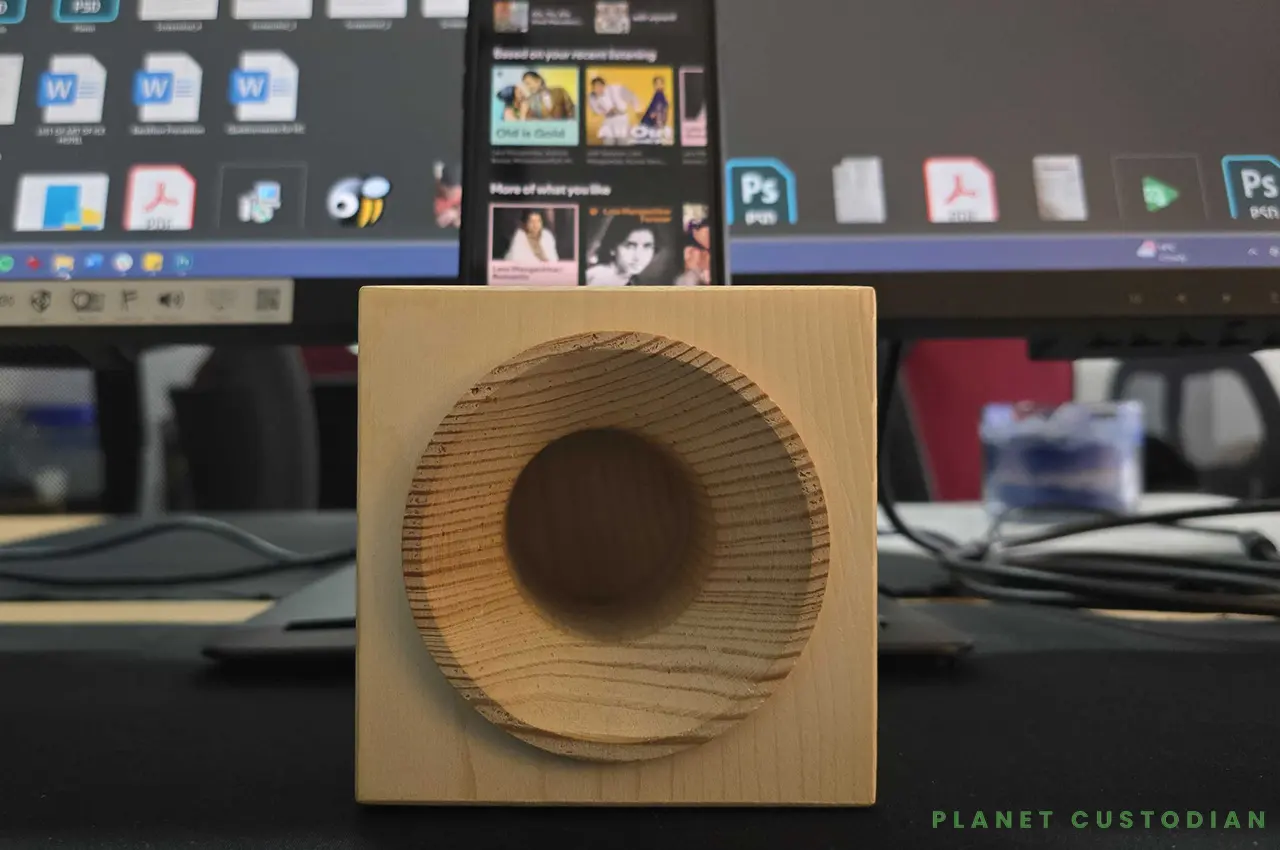 VAIA Cube Smartphone Amplifier From Storm Felled Trees 