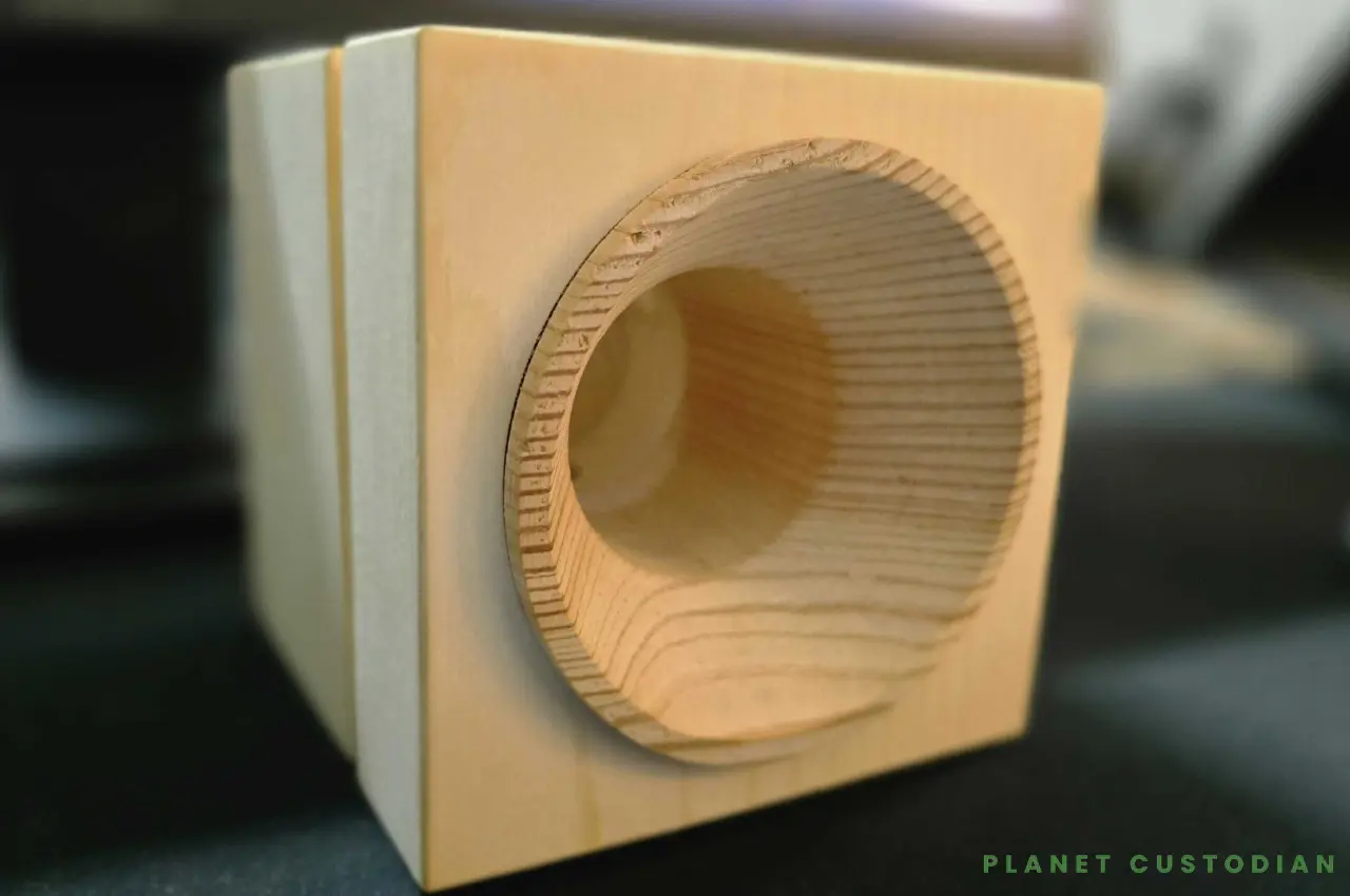 VAIA Cube Smartphone Amplifier From Storm Felled Trees 